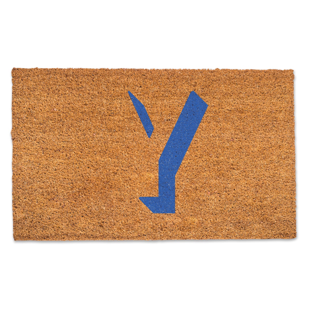 Blue Shadow Monogram Natural Coir Doormat
